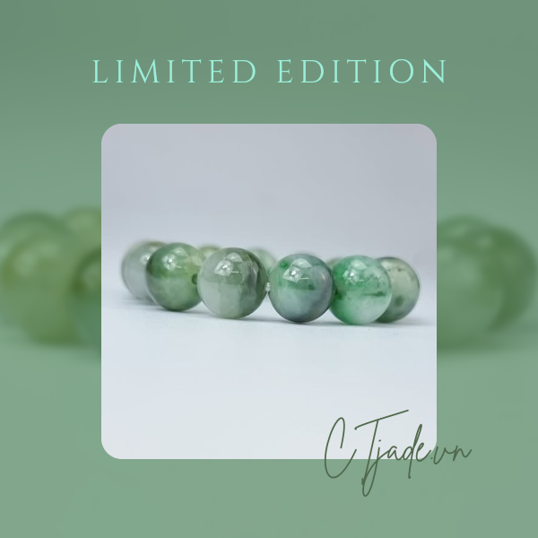 2110126 Trang sức phong thủy hộ mệnh CTjade vòng tay đá Cẩm thạch thiên nhiên