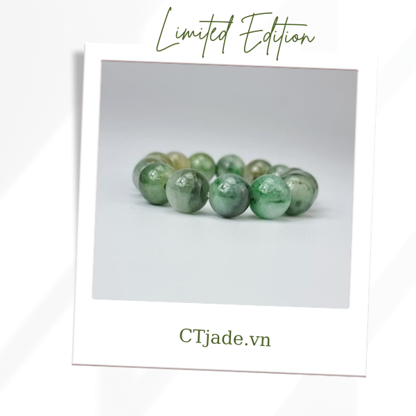 2110126 Trang sức phong thủy hộ mệnh CTjade vòng tay đá Cẩm thạch thiên nhiên