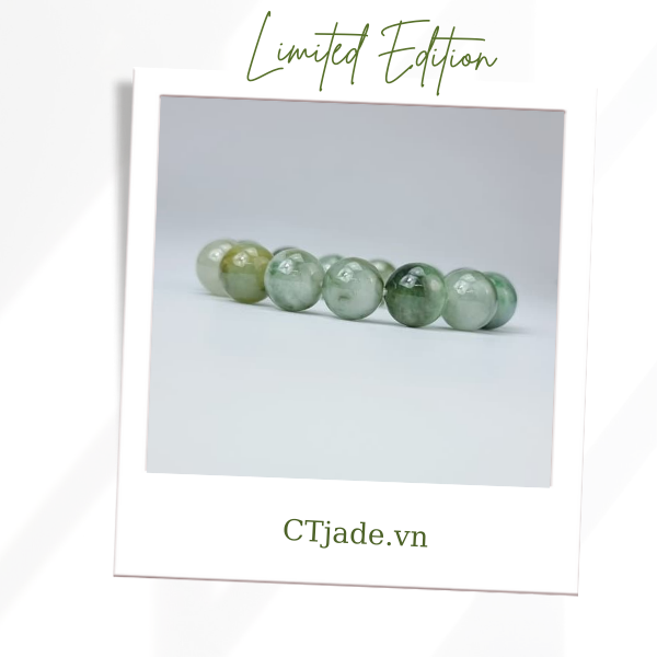 2110126 Trang sức phong thủy hộ mệnh CTjade vòng tay đá Cẩm thạch thiên nhiên