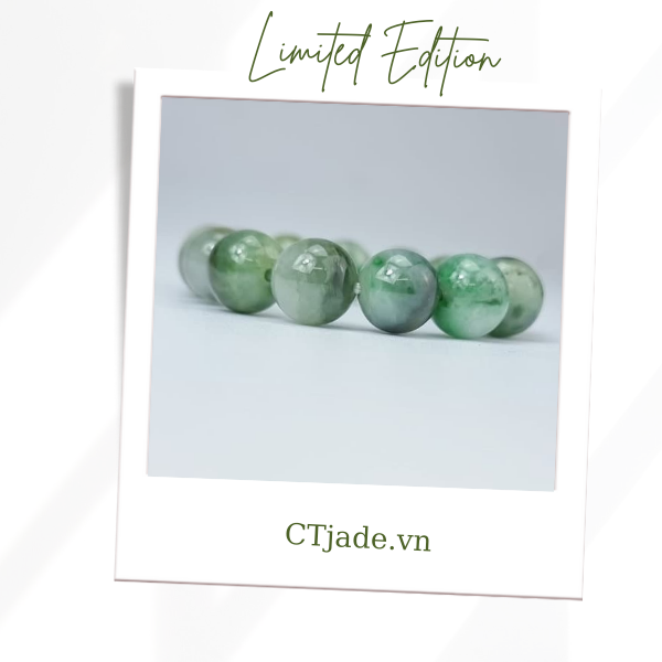 2110126 Trang sức phong thủy hộ mệnh CTjade vòng tay đá Cẩm thạch thiên nhiên