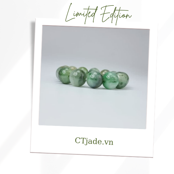 2110126 Trang sức phong thủy hộ mệnh CTjade vòng tay đá Cẩm thạch thiên nhiên