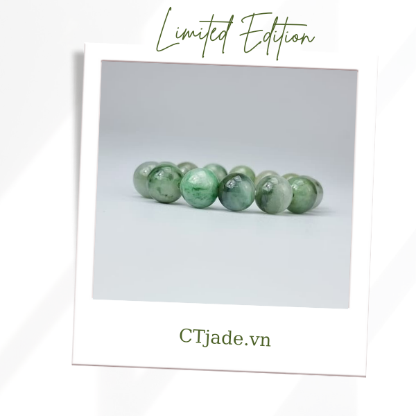 2110126 Trang sức phong thủy hộ mệnh CTjade vòng tay đá Cẩm thạch thiên nhiên
