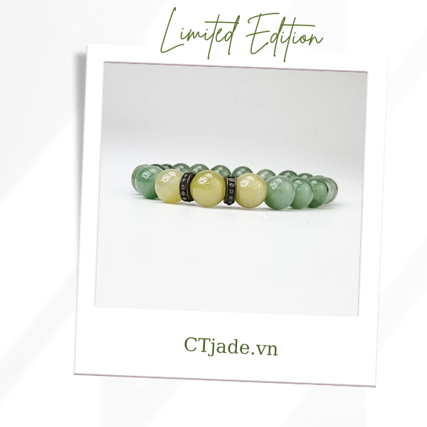 2110130 Trang sức phong thủy hộ mệnh CTjade vòng tay đá Cẩm thạch thiên nhiên