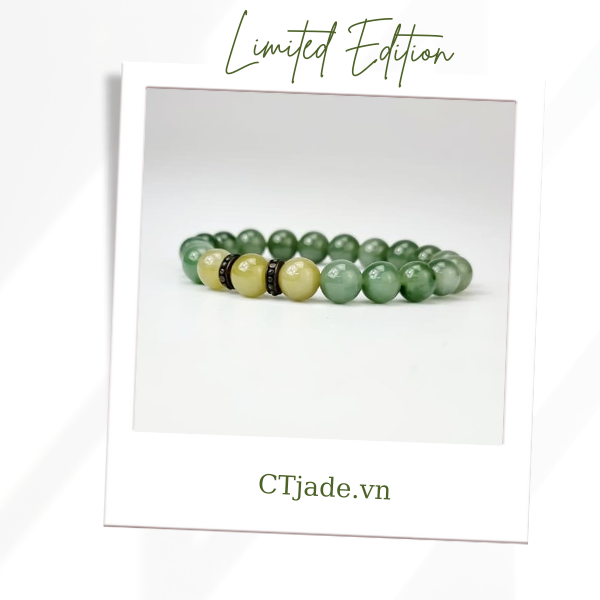 2110130 Trang sức phong thủy hộ mệnh CTjade vòng tay đá Cẩm thạch thiên nhiên