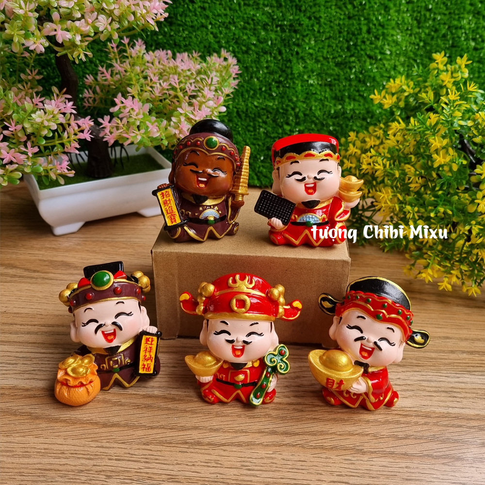 Bộ Ngũ Tài 6cm cao cấp kèm chân đế Tài Lộc Phát