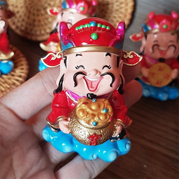 Tượng chibi Thần Tài cầm chậu vàng 7.5cm
