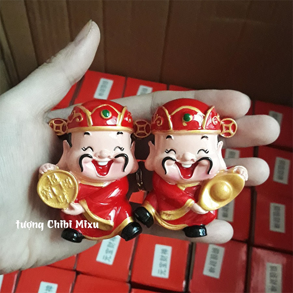 Bộ 2 Tượng Thần Tài may mắn 6cm