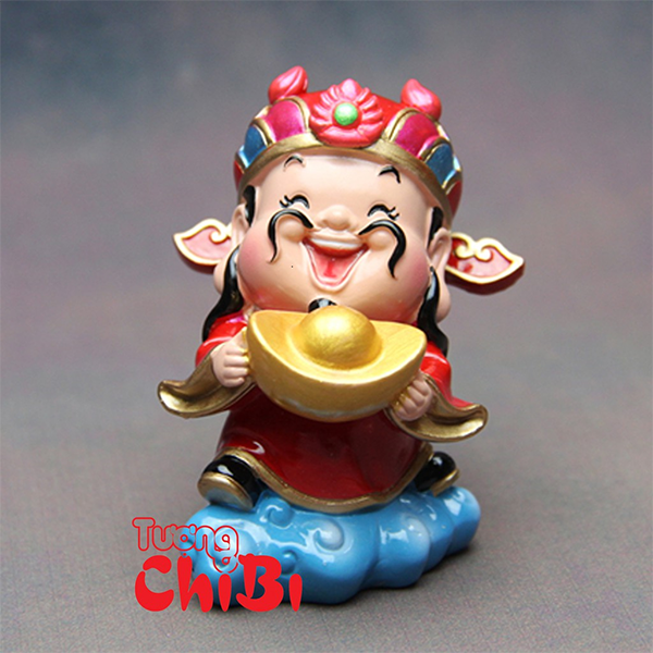Tượng Chibi Thần Tài cầm thỏi vàng 7.5cm