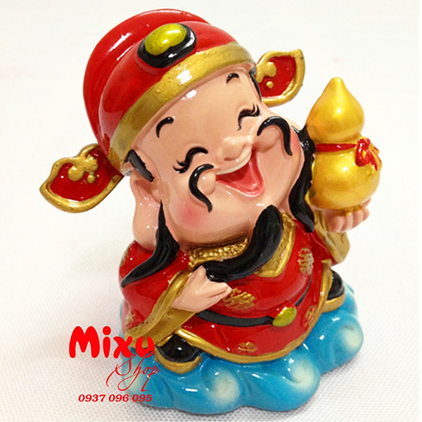 Tượng chibi Thần Tài cầm hồ lô 9cm