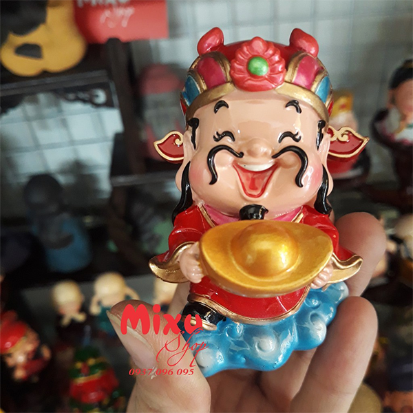 Tượng Chibi Thần Tài cầm thỏi vàng 7.5cm