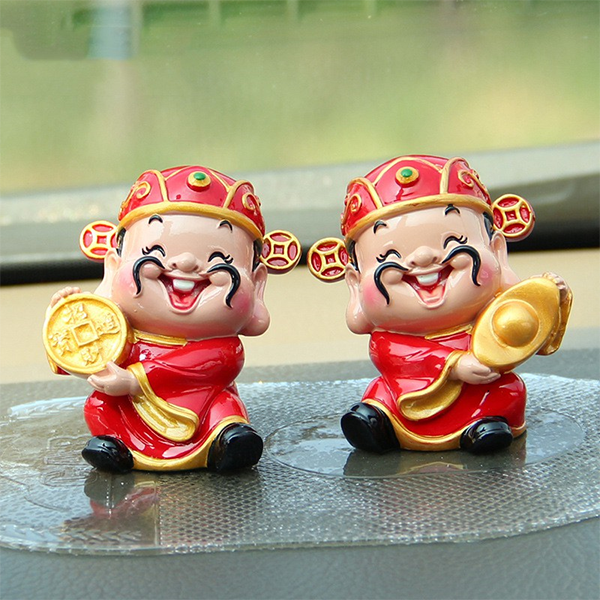 Bộ 2 Tượng chibi Thần Tài 6cm may mắn