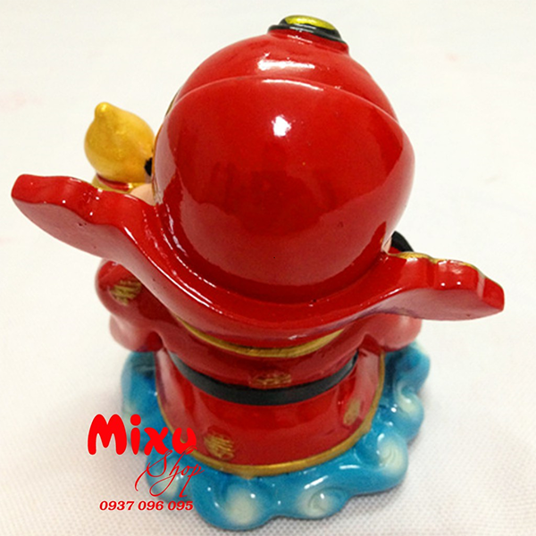 Tượng chibi Thần Tài cầm hồ lô 9cm