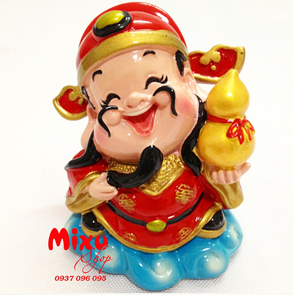 Tượng chibi Thần Tài cầm hồ lô 9cm