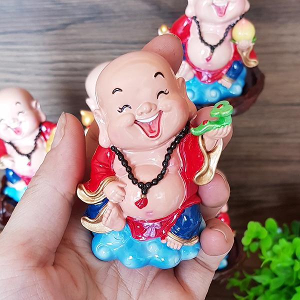 Tượng Chibi Di Lặc Cầm Gậy Như Ý 7cm
