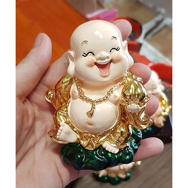 Tượng Di Lặc cầm trái đào 9cm hàng Việt Nam