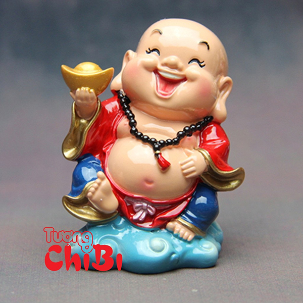 Tượng Chibi Di Lặc Cầm Thỏi Vàng 7cm