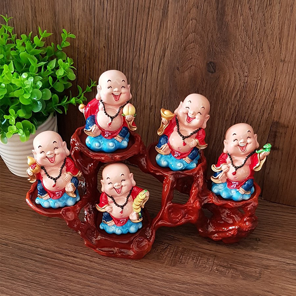 Tượng Chibi Di Lặc Cầm Thỏi Vàng 7cm