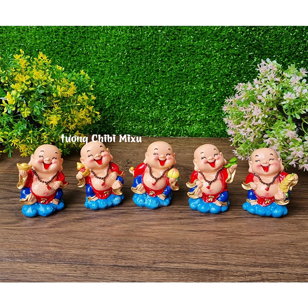 Bộ 05 tượng Di Lặc 7cm - Ngũ Phúc Lâm Môn