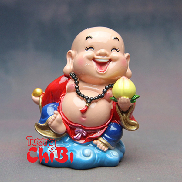 Tượng Chibi Di Lặc Cầm Trái Đào 7cm