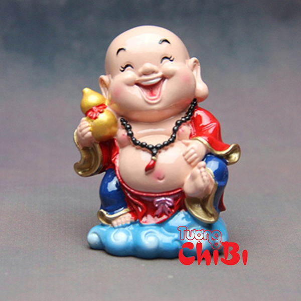 Tượng Chibi Di Lặc Cầm Hồ Lô Vàng 7.5cm