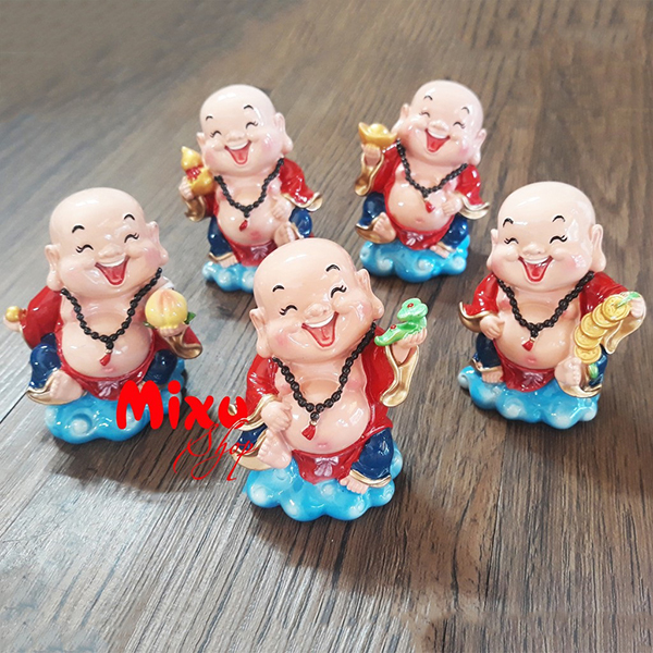 Tượng Chibi Di Lặc Cầm Hồ Lô Vàng 7.5cm