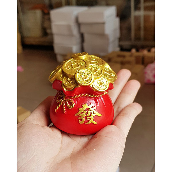 Túi vàng đỏ chữ PHÁT - Phát Tài Phát Lộc 6cm