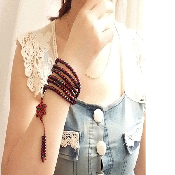 Tràng hạt tịnh độ size 6mm - đỏ đậm