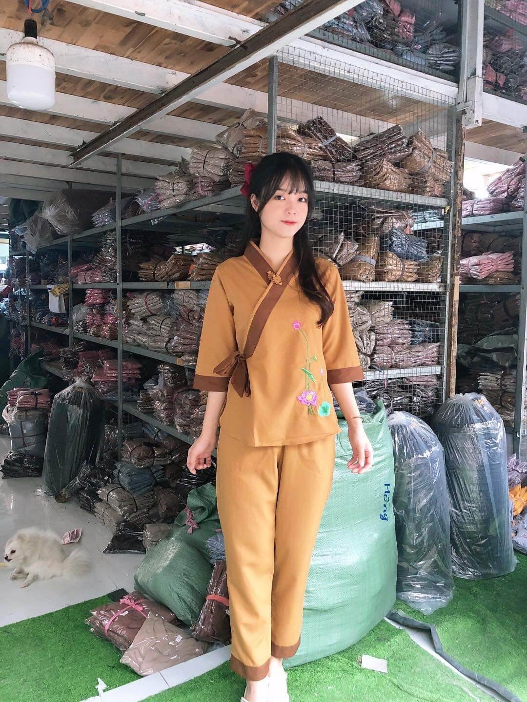 Đồ Phật tử phối nơ (gừng)