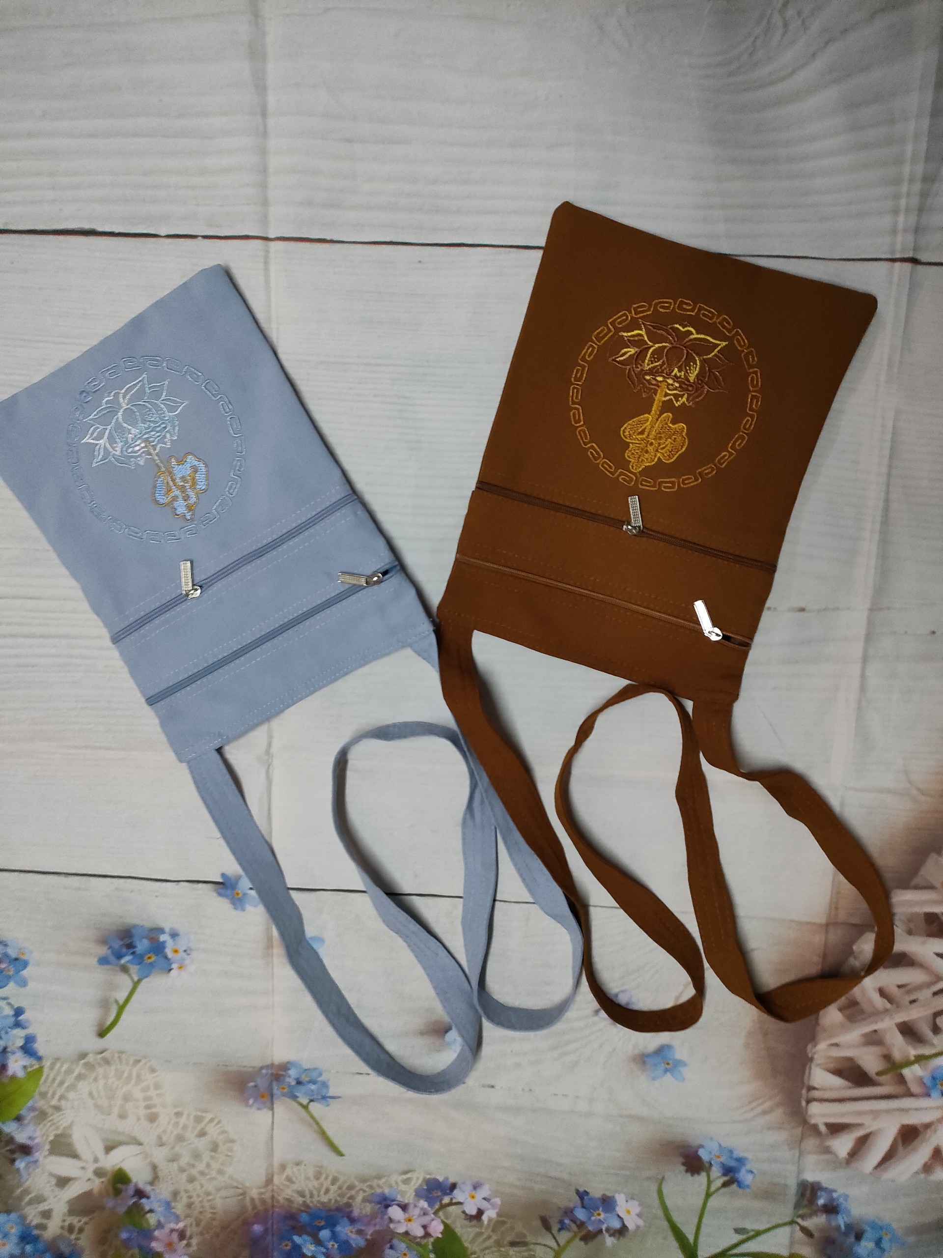 Túi đeo chéo, giỏ phụ kiện đi chùa, túi đeo nam nữ B20 (vàng)