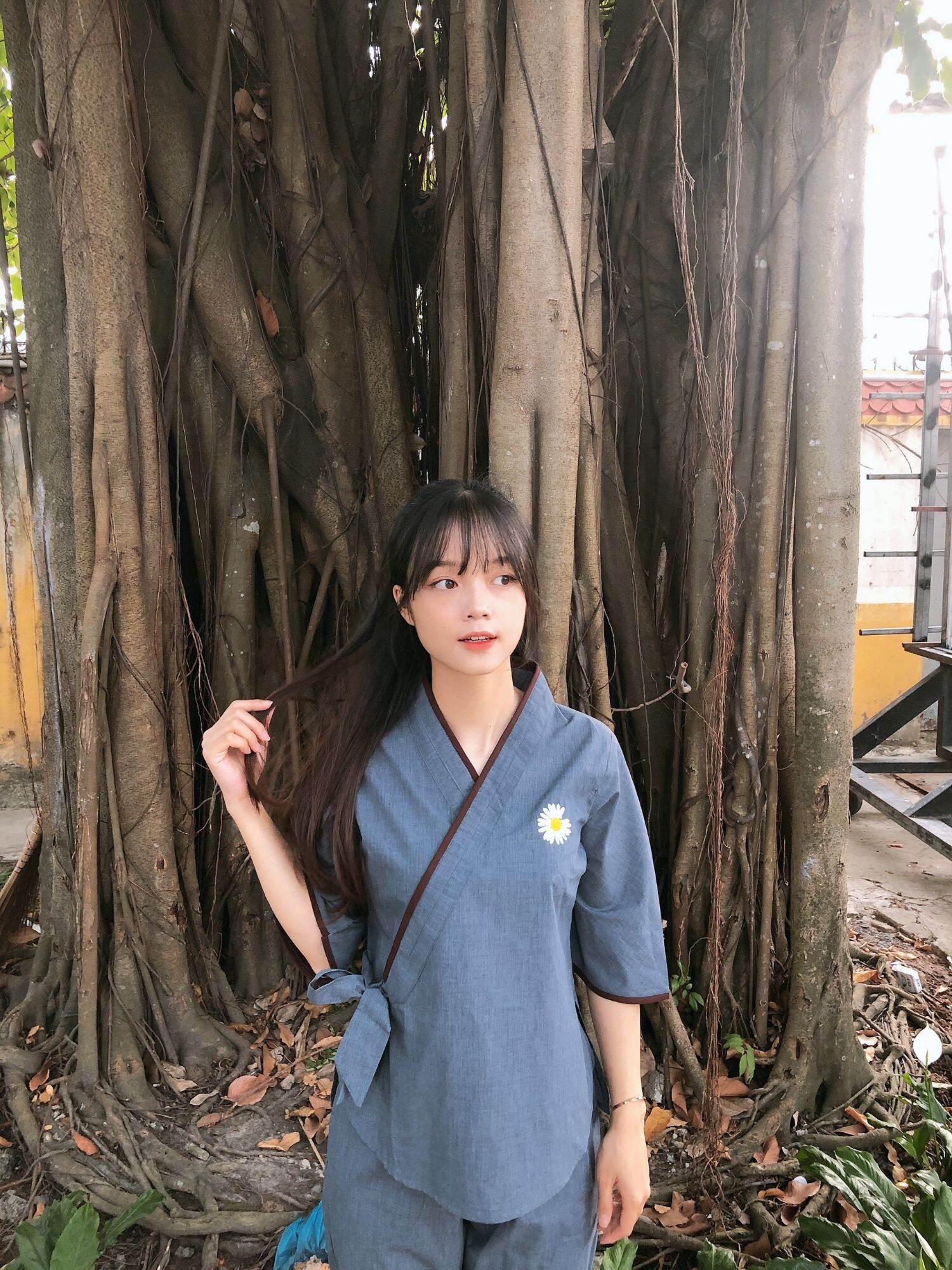 Chéo nơ cúc# đồ bộ nữ đi chùa (đá tixi)