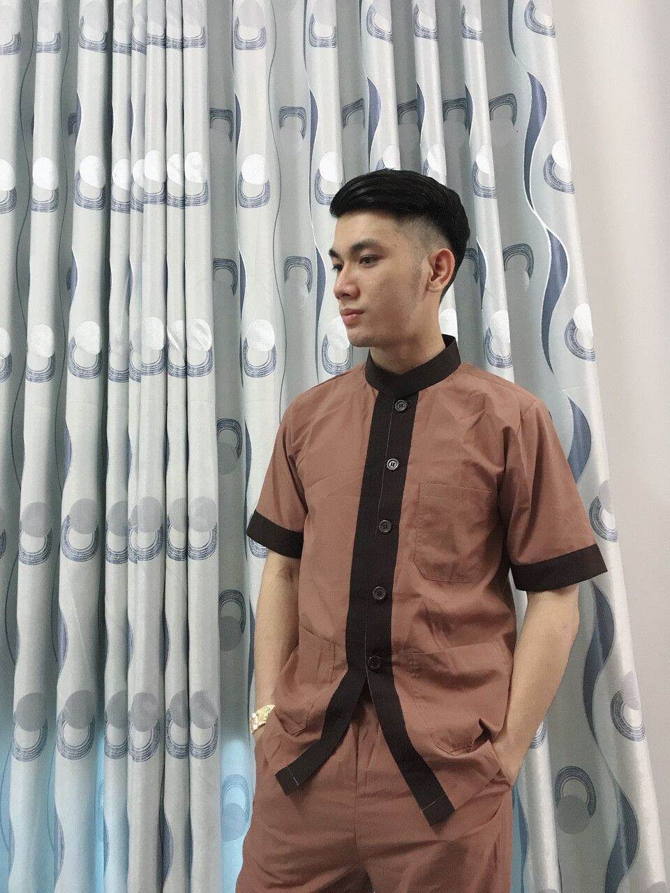 Đồ bộ nam Phật tử lãnh tụ phối nam (ca cao)