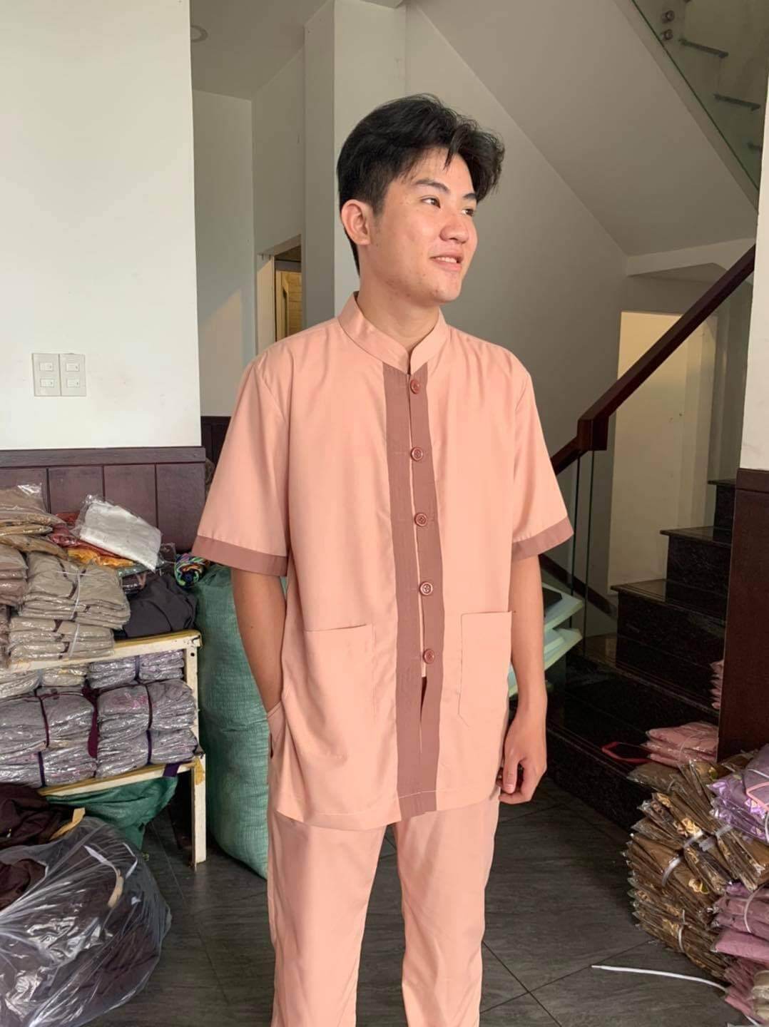 Đồ bộ nam Phật tử lãnh tụ phối nam (sữa)