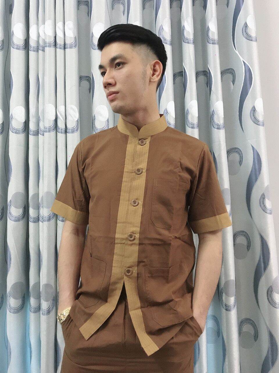 Đồ bộ nam Phật tử lãnh tụ phối nam (bò)