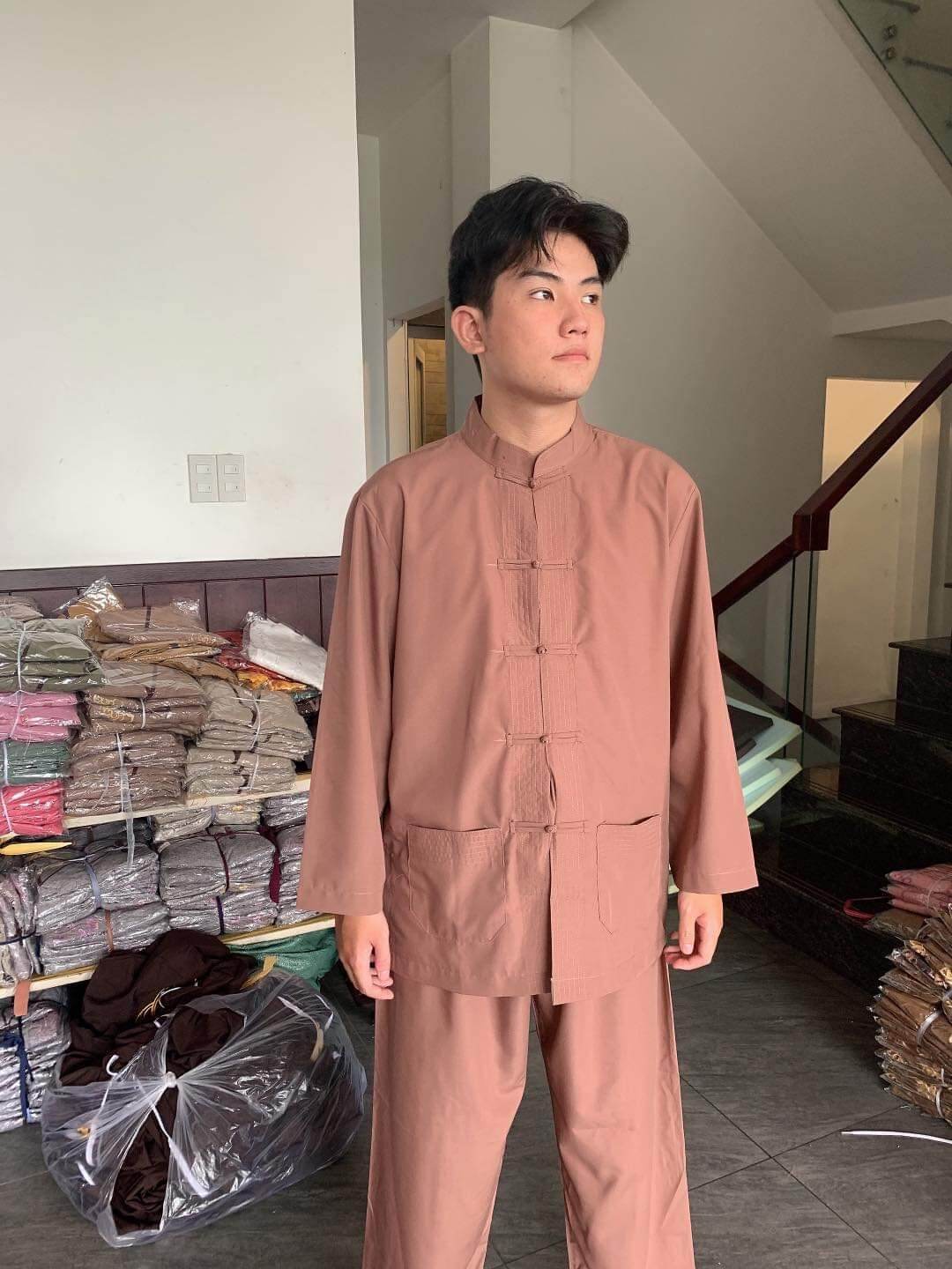 Đồ nam đi chùa lãnh tụ nam (ca cao)