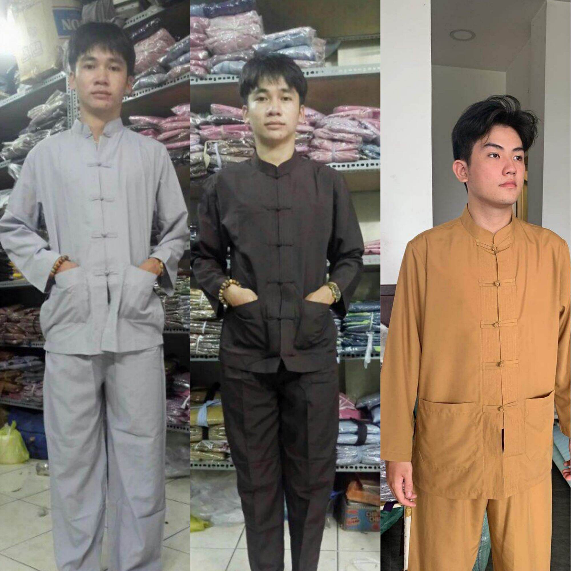 Đồ nam đi chùa lãnh tụ nam (lam)