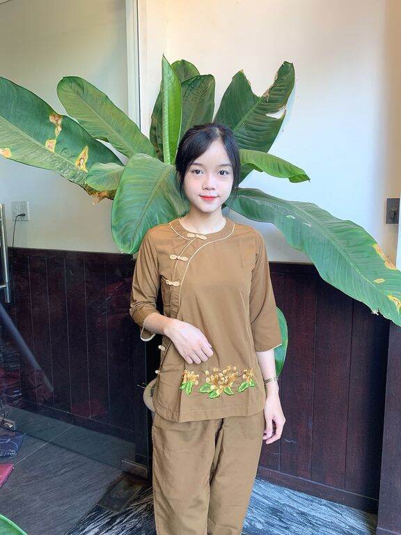 Bộ vải Kate đi chùa (bò)