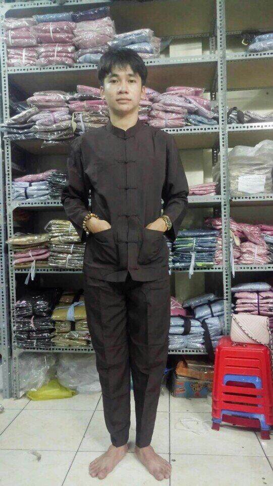 Đồ nam đi chùa lãnh tụ nam (nâu)