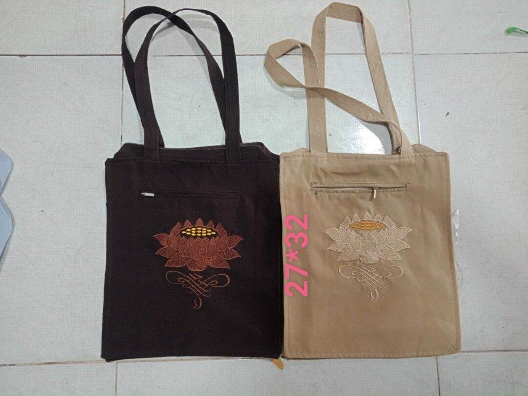 Phụ kiện đi chùa túi vải túi 2 quai (nâu)