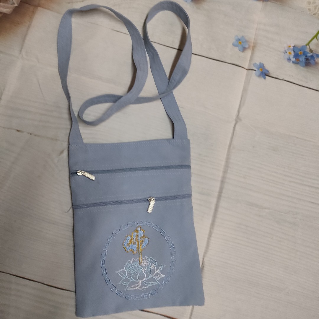 Túi đeo chéo, giỏ phụ kiện đi chùa, túi đeo nam nữ B20 (lam)