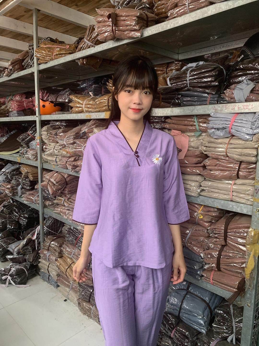 Đồ lam đi chùa cúc tơ (tím)