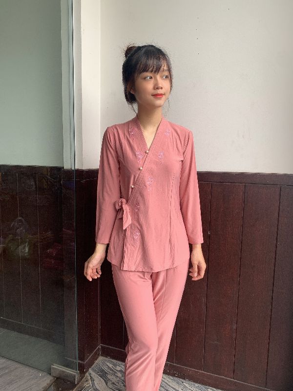 Bộ nữ đi chùa chất thun,đồ lam giá sỉ TH45 