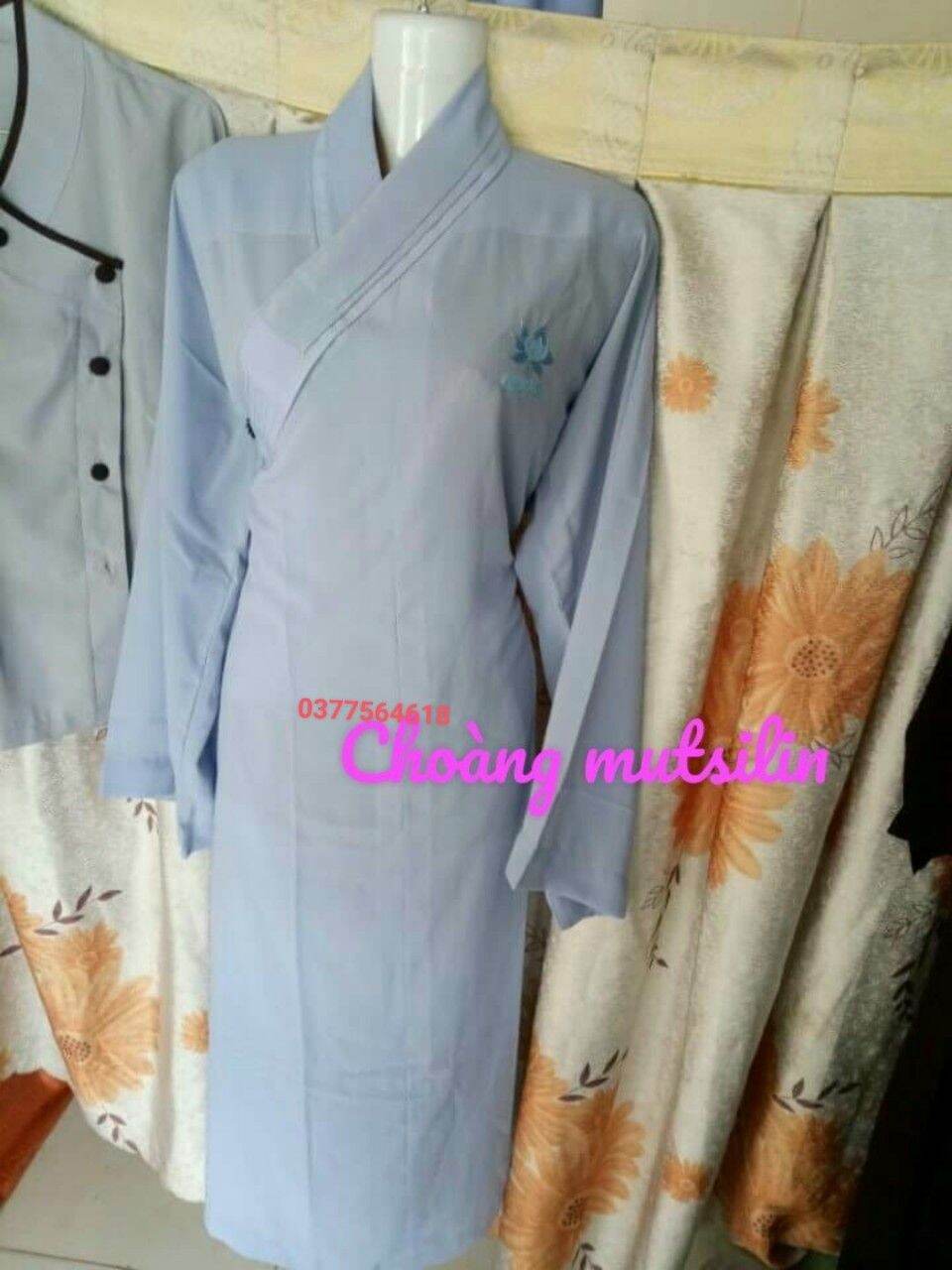 Áo tràng lam phật tử đi chùa (lam)