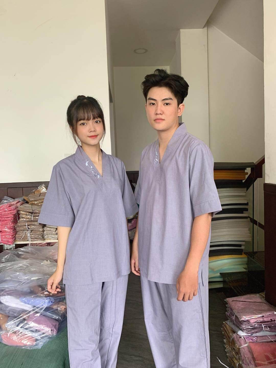 Bộ nam nữ đi chùa đồ đôi bộ nhóm đi chùa mẫu cổ thiền (lamtixi)