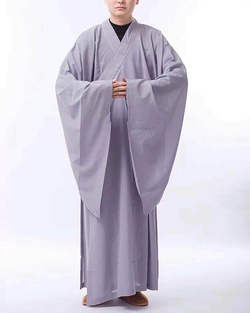 Áo hậu 7 vạt quý thầy vải linen (lam)