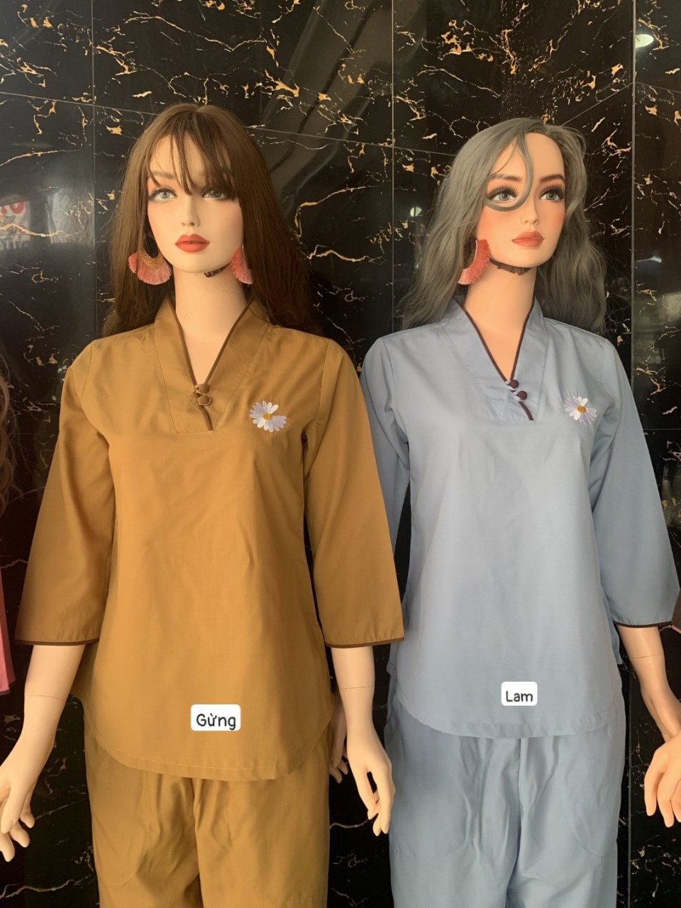 Đồ bộ nữ đi chùa C03 kate (lam)