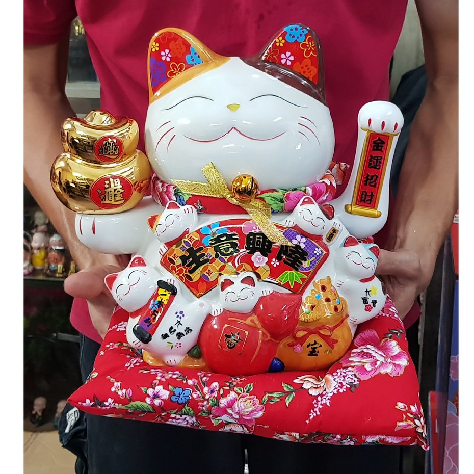 Mèo Thần Tài tay vẫy 25cm Niên Niên Hữu Dư