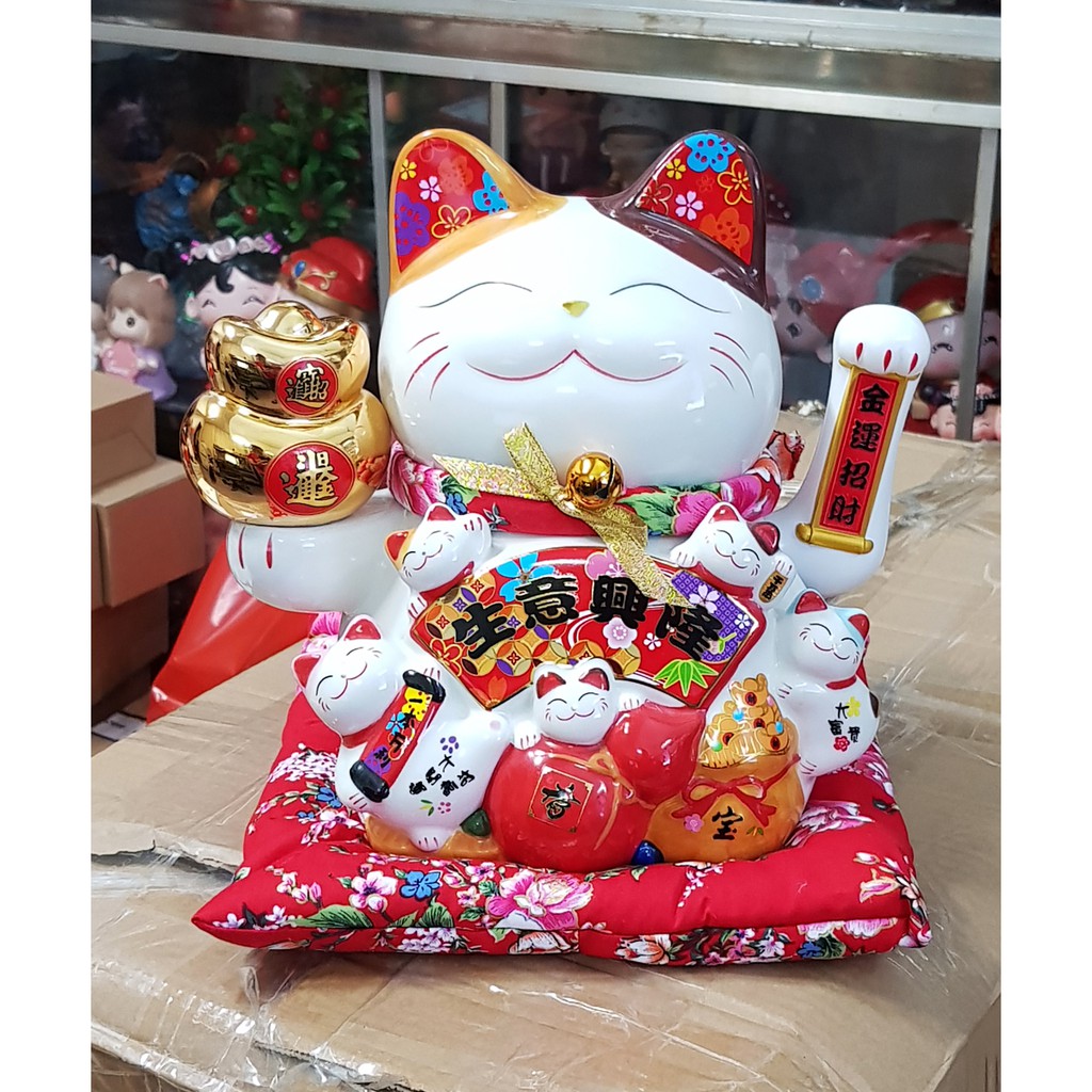 Mèo Thần Tài tay vẫy 25cm Niên Niên Hữu Dư