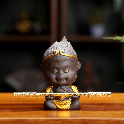 Kèm gậy Như Ý - Tượng chibi Mỹ Hầu Vương - màu đen dang tay