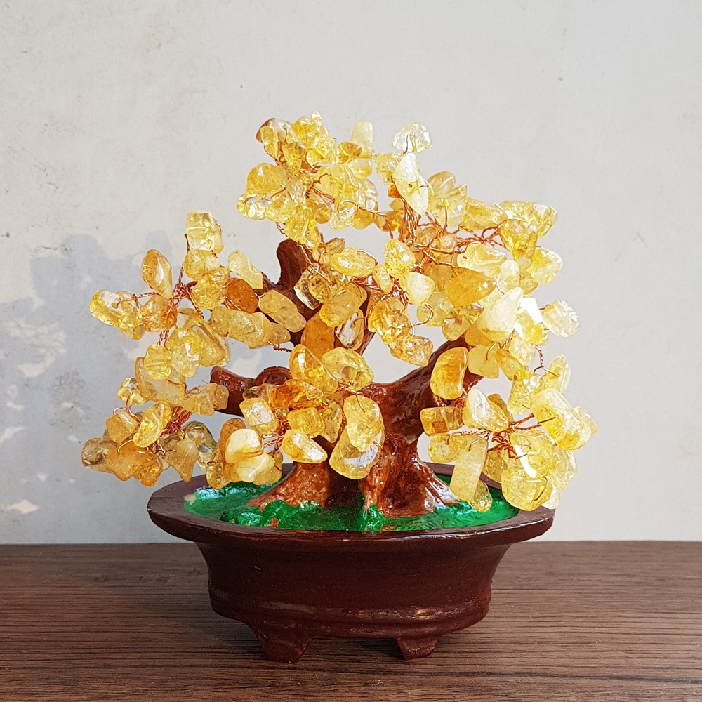 Cây Tài Lộc đá thiên nhiên size 16cm - đá vàng tự nhiên