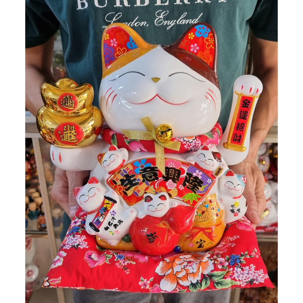 Mèo Thần Tài tay vẫy 25cm Niên Niên Hữu Dư